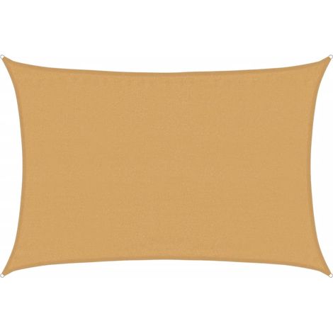 Vela Parasole 160 g/m² Rettangolare Sabbia 3,5x5 m in HDPE vidaXL