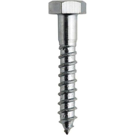Vis à bois M8x50 mm Lot de 50 vis à bois en acier zingué à tête hexagonale DIN 571 CE (1/4)