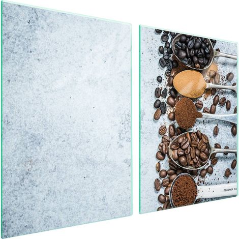 Plaque de protection en verre pour cuisinière 2x45x52 Café (1/5)