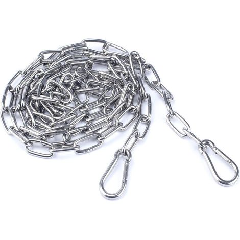 [NON UTILIZZATO] Catena in acciaio inossidabile 6M 304 robusta e resistente con maglie saldate in acciaio per recinzioni, passeggiate con cani e catena, catena per asciugatura, carico massimo 200 kg,