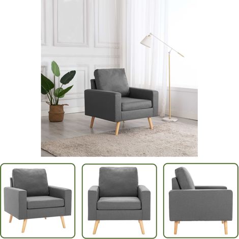 Fauteuil Fauteuil de Relaxation Fauteuil Salon Gris clair Tissu 88435 (1/5)