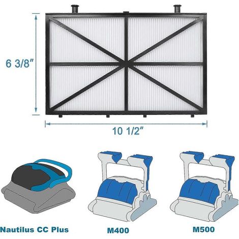 Lot de 4 cartouches filtrantes ultra-fines de rechange pour robot nettoyeur de piscine Dolphin Nautilus CC Plus, M200 / M400 / M500, remplace la pièce n° 9991432-R4 (1/5)