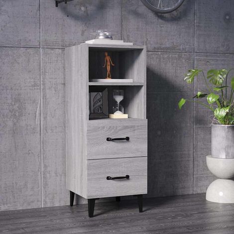 817418 vidaXL Sideboard Grey Sonoma 34,5x34x90 cm Engineered Wood (1/5)