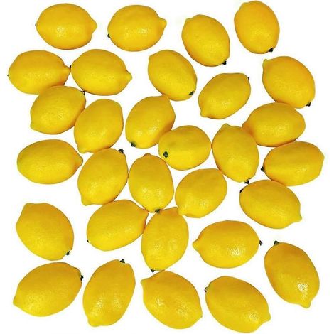 1 lot de 30 citrons artificiels, faux citrons, fruits artificiels, maquettes de fruits, accessoires de photographie culinaire (1/5)