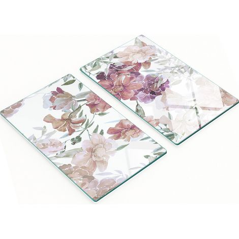 Tableros de vidrio decorativos multifuncionales con estampado floral 2x30x52 cm