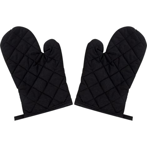 2pcs Gant de Four, résistants à la Chaleur jusqu'à Gant de Four, protège les mains de l'équipement chaud, Pour la cuisson, la pâtisserie, le barbecue, le plat à gratin (noir) (1/5)