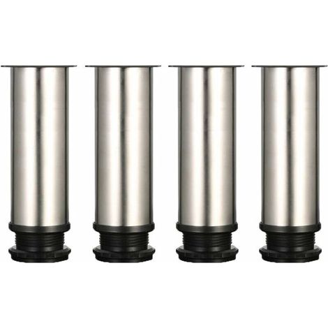 Höhenverstellbare Möbelfüße, 150 mm – Gebürsteter Edelstahl – 4er-Set inkl. Schrauben – Verstellbereich 0–15 mm (1/4)