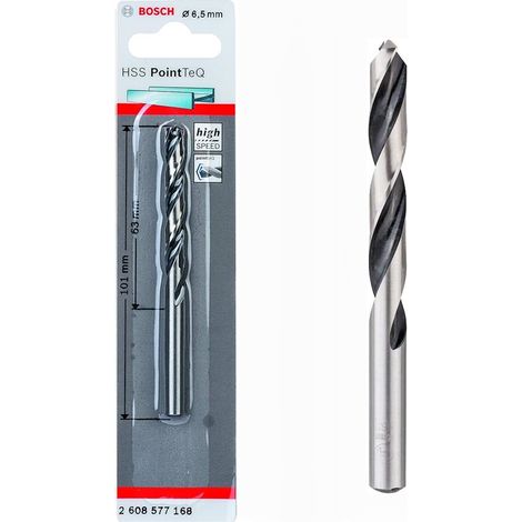 Bosch Professionel HSS- PointTeQ Ø 6,5 x 63 x 101 mm Metallbohrer