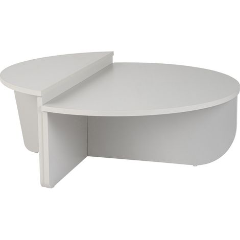 ELYNA - Table basse ronde blanc D90 cm