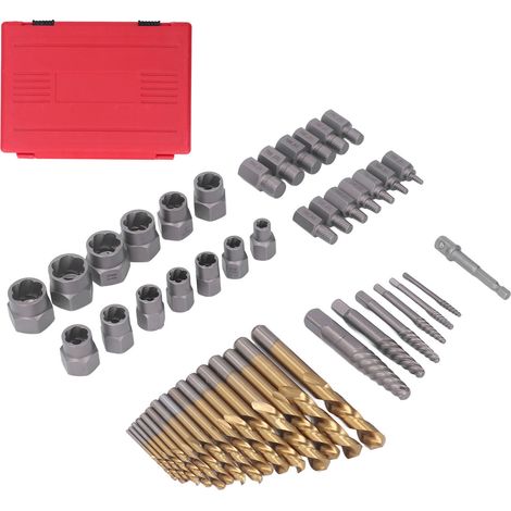 Lot de 49 embouts extracteurs de vis en acier chrome-vanadium, avec boîte de rangement pour vis abîmées (1/5)