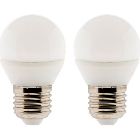 Lot de 2 ampoules LED sphériques 5,2W E27 470lm 2700K - Zenitech (1/2)
