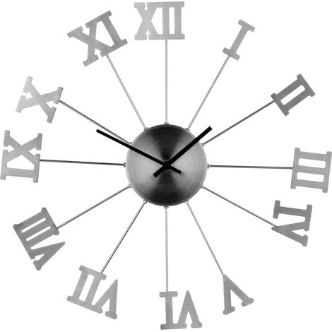 Premier Housewares Roman Numerals Metal Wall Clock