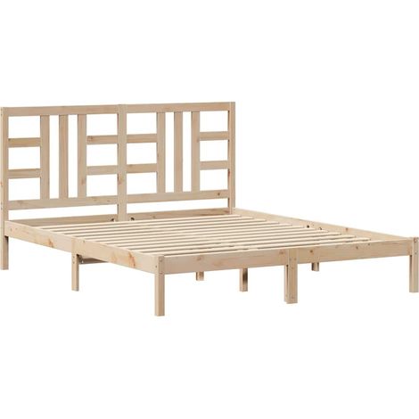 Bed Frame without Mattress 160x200 cm Solid Wood vidaXL