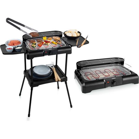 2in1 Standgrill & Tischgrill mit Grillzange 40x25cm, 2200Watt (1/5)