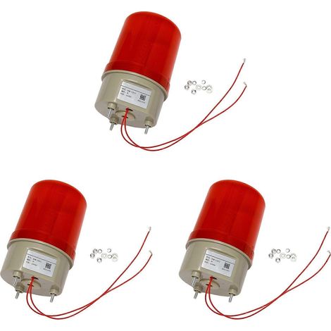 Système d'alarme acoustique-optique à 3 voyants lumineux clignotants industriels BEM-1101J 220 V, avec LED rouges. (1/5)