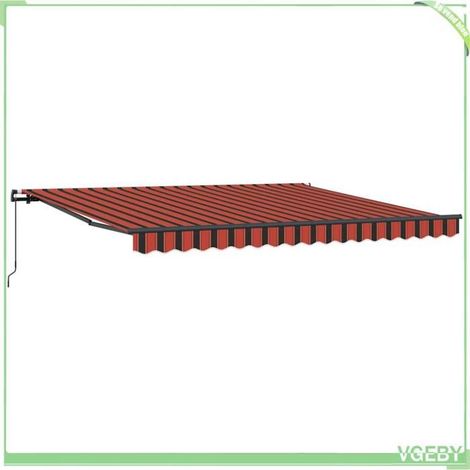 Auvent rétractable - FAFEICY - 3330509 - 400×300 cm - Orange et marron - Polyester/acier, manuel (1/5)
