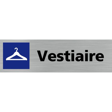 Pictogramme VESTIAIRE (Q0108).- Adhésif aspect aluminium brossé - (1/5)
