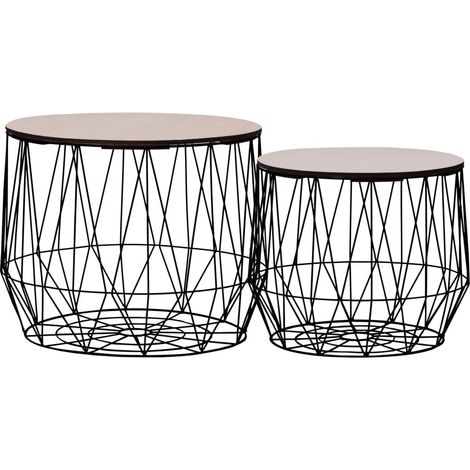 Maison Exclusive - Couchtische 2 Stk. Schwarz (1/5)