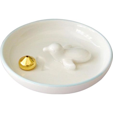 Porte-bâtonnets Facile à Nettoyer Multi-Fonction et de Parfum en Céramique Blanc Design Animal Vintage pour ou Salon Salle de Thé (1/5)