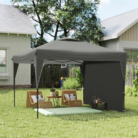 Tonnelle tente barnum de jardin pliant avec paroi latérale amovible + sac transport de acier tissu Oxford(Mi) (1/4)