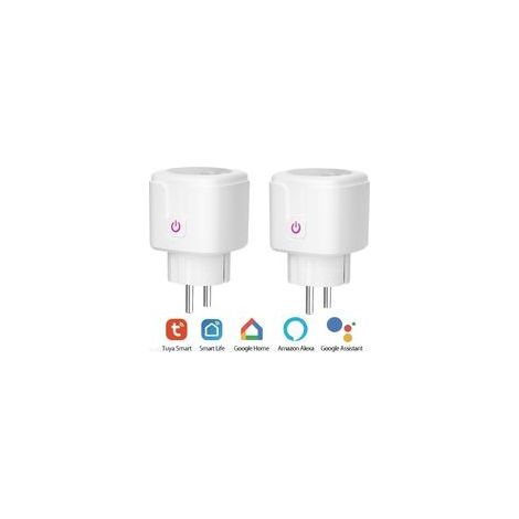 Prise Connectée WiFi, Lot de 2 Prise Intelligente Compatible avec Alexa, Google Home et Smart Life, Prises Programmables WiFi avec Contrôle à Distance, Contrôle Vocal et Fonction de Temps (1/5)