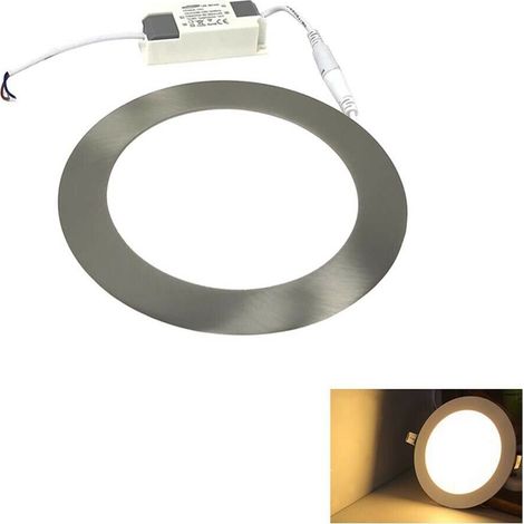 Pannello Led Luce Calda 3000k Faretto Slim Incasso 12 W In Acciaio Silver (1/4)