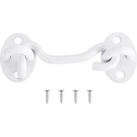 Loquet de grange à œillet en acier inoxydable de 75 mm, adapté aux fenêtres, cabines et portes coulissantes, blanc.