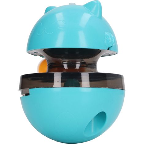 Distributeur de Nourriture pour Chat Interactif - Jouet en ABS PC Métal Bleu Lac - Surface Lisse Antiadhésive (1/5)