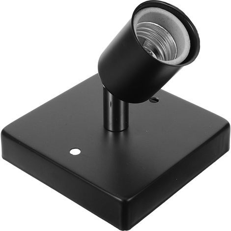 Douille de Lampe à Vis Rotative E27 en Céramique et Fer Noir Usage Maison et Espace Commercial, Format Plat, Style Simple et Élégant (1/5)