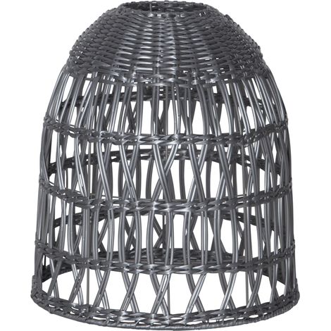 Star Lampenschirm „Ute“ Grau – Rattan-Optik Korbdesign, Ø 30 x 33 cm, E27 geeignet, Indoor & Outdoor, Moderner Deko-Lampenschirm (1/5)