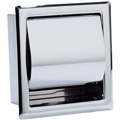 Porte Papier Toilette,porte-rouleau de papier toilette en acier inoxydable chromé imperméable, boîte de papier rouleau de distributeur de tissus dissimulé pour salle de bains, vestiaire (1/5)