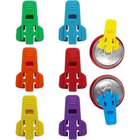 Abrelatas manual de 6 piezas, Abrelatas con anilla de apertura completa, cola, cerveza y gaseosas, Rojo, amarillo, verde, naranja, morado, azul (1/5)