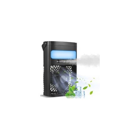 Climatiseur mobile portable – mini refroidisseur d'air – ventilateur – 3 vitesses – 7 lumières LED – brumisation