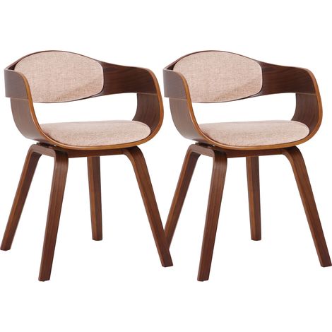 2er Set Stühle Kingston Stoff walnuss/creme (1/5)