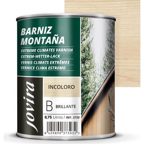 VERNIS CLIMATS EXTRÊMES Pour l'entretien et la décoration du bois en extérieur. Spécial résistance dans les zones montagneuses 750 Milllilitres, Brillant (1/5)