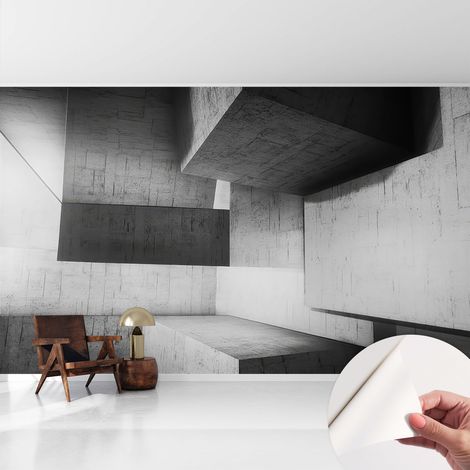Fotomurale adesivo - parete decorativa - decorazione casa - stile moderno parete - Sculture geometriche 416x254 cm (1/5)