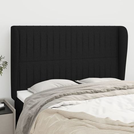 Kopfteil mit Ohren Schwarz 147x23x118/128 cm Stoff (1/5)