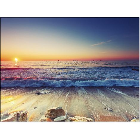 Lupia - Quadro moderno Canvas World BLUE SKY 30x40 cm, Stampa su Tela Telaio in Fibra di Legno, Stampa Stile naturalistico mare, Decorazione Cucina Sala da Pranzo bar hotel ristorante pizzeria (1/4)