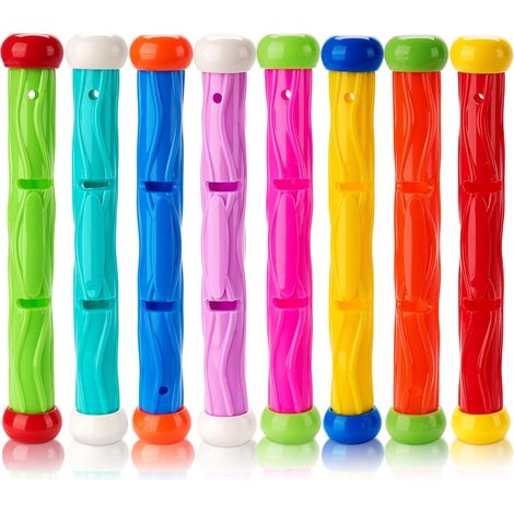 Lot de 8 bâtons de plongée pour Piscine, Jouets d'entraînement sous-Marin pour Enfants, Jouet de Natation, bâtons de Lancer coulants pour Enfants, Jeux de Piscine Amusants dans l'eau (1/5)