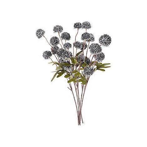 Lot de 5 fleurs artificielles en plastique représentant des pissenlits, pour décorer un vase (bleu).