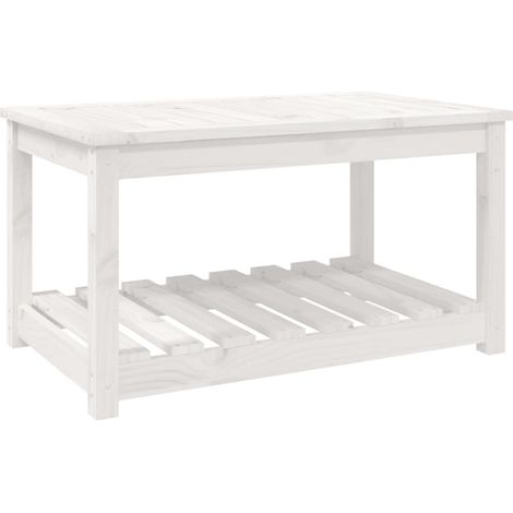 Maison Exclusive - Gartentisch Weiß 82,5x50,5x45 cm Massivholz Ki (1/5)