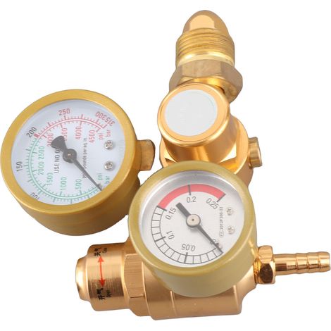 Régulateur de soudure gaz argon CO2 manomètre TIG MIG débitmètre 4500psi valve détente bouteille sortie 1/4in 6.605GPM (1/5)
