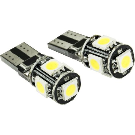 Coppia lampadine auto canbus T10 5 led smd luce fredda uso interno 12V CA-02705 (1/5)