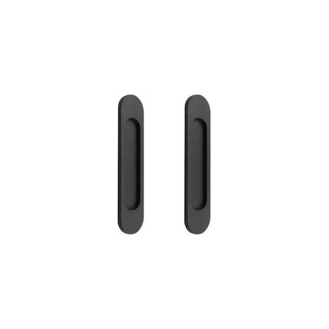 2 poignées de porte coulissantes ovales autoadhésives en alliage d'aluminium noir mat sans perforation pour portes coulissantes, fenêtres d'armoires148cm