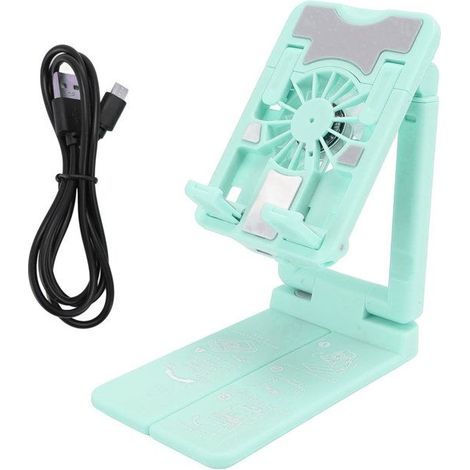 Supporto di raffreddamento per telefoni cellulari, ventilatore da tavolo regolabile in altezza con luci RGB colorate per il (1/5)