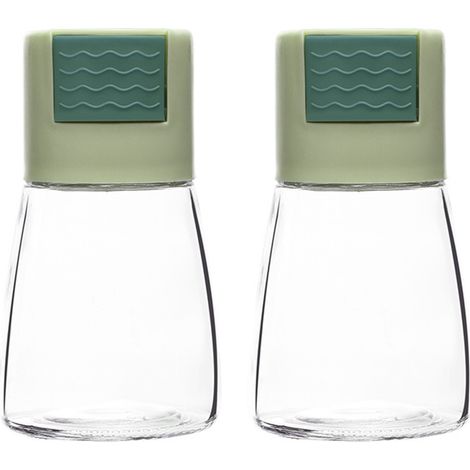 Shaker Sel Et Poivre - Verre Transparent Avec Couvercle À Orifices - Plateau En Bois Non Glissant - Lot De 2 (1/5)