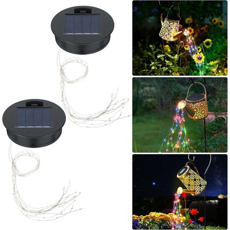 Lot de 2 Guirlandes Lumineuses Solaires de Rechange pour Arrosoir, Étanche, 8CM Lanternes Solaires de Rechange pour Lampes Solaires de Jardin, Accessoires de Jardin (Lumière Chaude) (1/5)