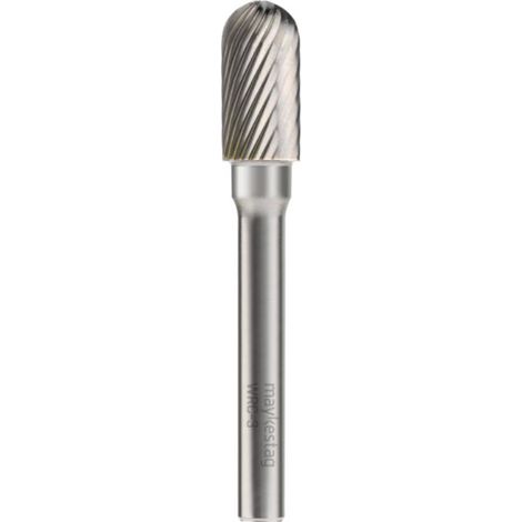 Fraise Rotative HM Tige Cylindrique Forme Boule - Aciers, Inox D. 3 x Lt. 38 x Lu. 14 x Q. 3 mm - Diamwood