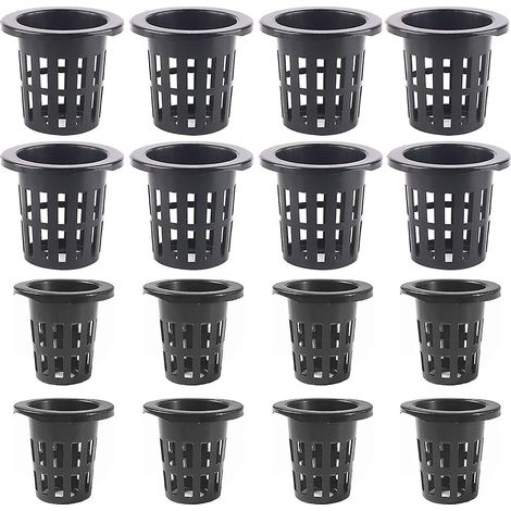 Lot de 40 pots filets de jardin, pots hydroponiques en filet à fentes, pots de pépinière ronds (1/4)