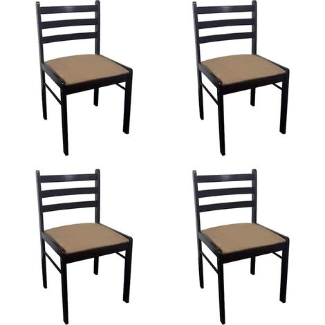 Maison Exclusive - Esszimmerstühle 4 Stk. Braun Massivholz Gummib (1/5)
